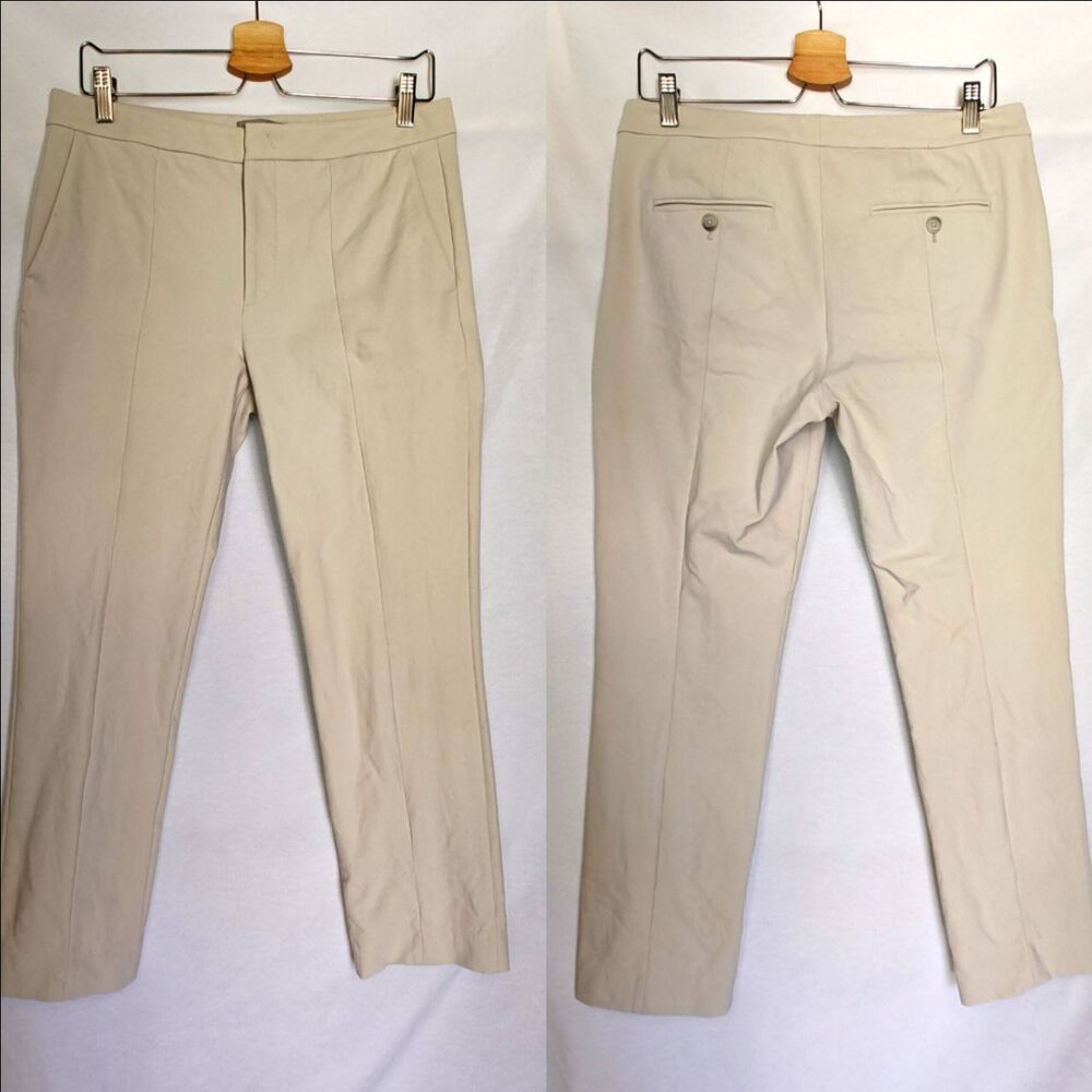 Vince Pants Two Pocket Stretch‎ Tapered Stretch Tan Cream Cotton Blend size 10